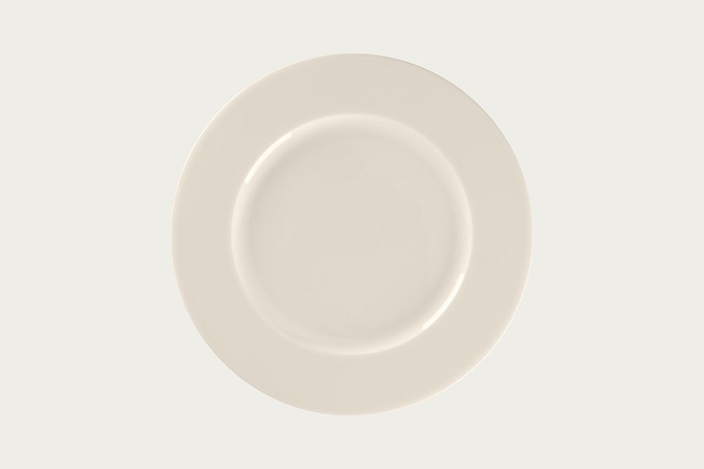 12 x RAK Teller flach rund mit Rand Ø 27 cm H. 1,8 cm Farbe: Bone China "FEDRA" (BCFRFP27)