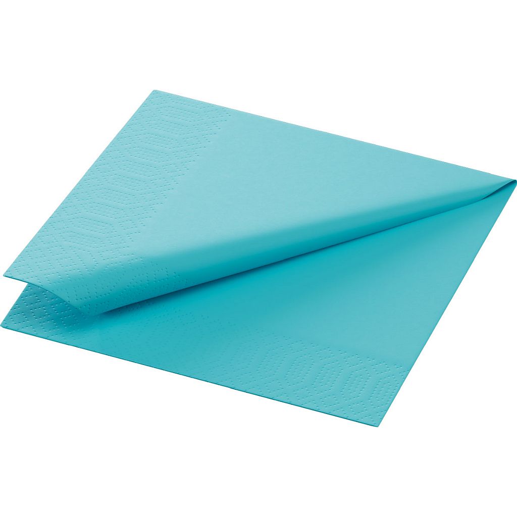 DUNI Zelltuchservietten 24 x 24 cm 1/4 Falz Mint Blue 3-lagig (171550)