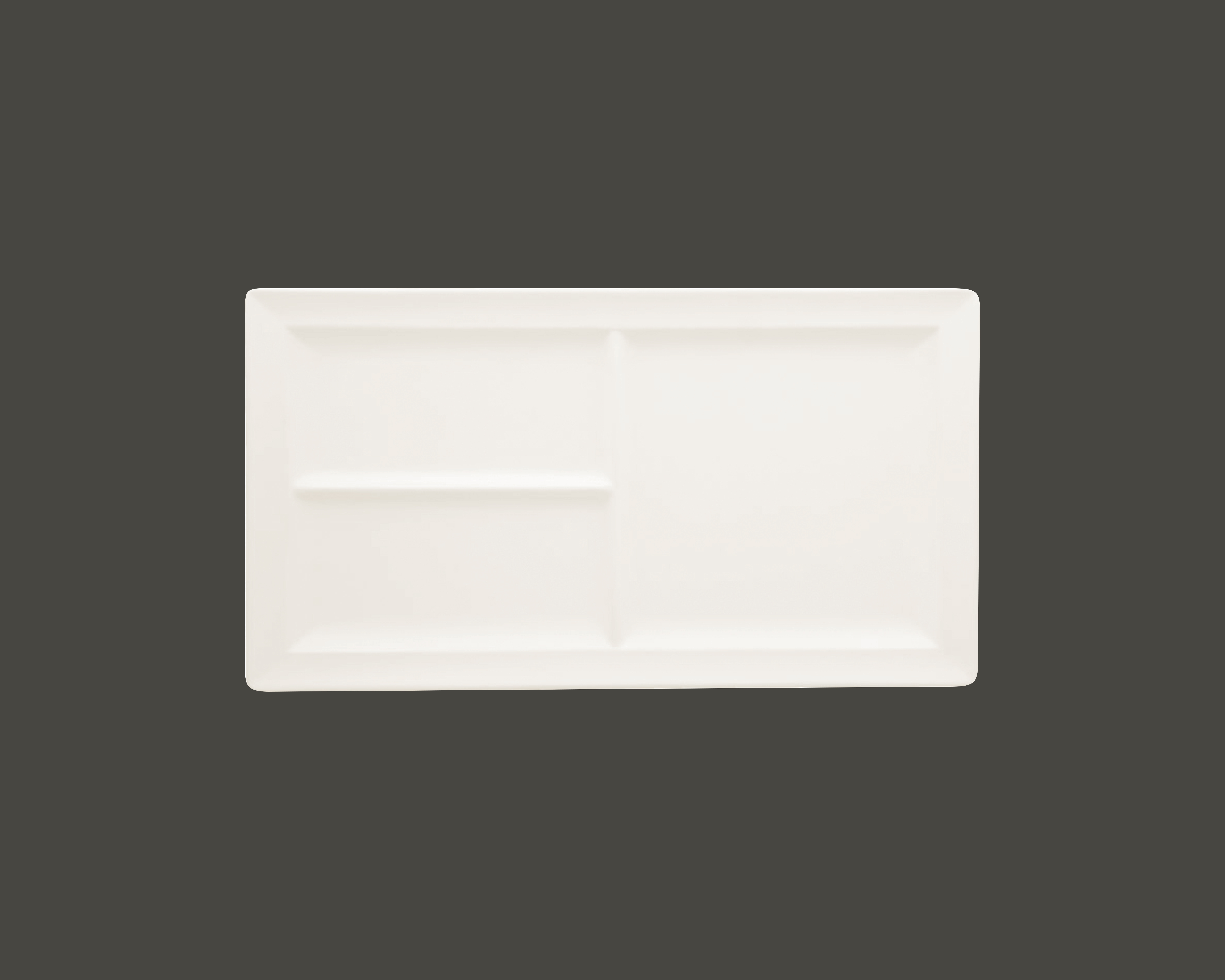 RAK Platte rechteckig m. 3 Flächen 38,8x21,3 cm Höhe: 2,3 cm CLASSIC GOURMET