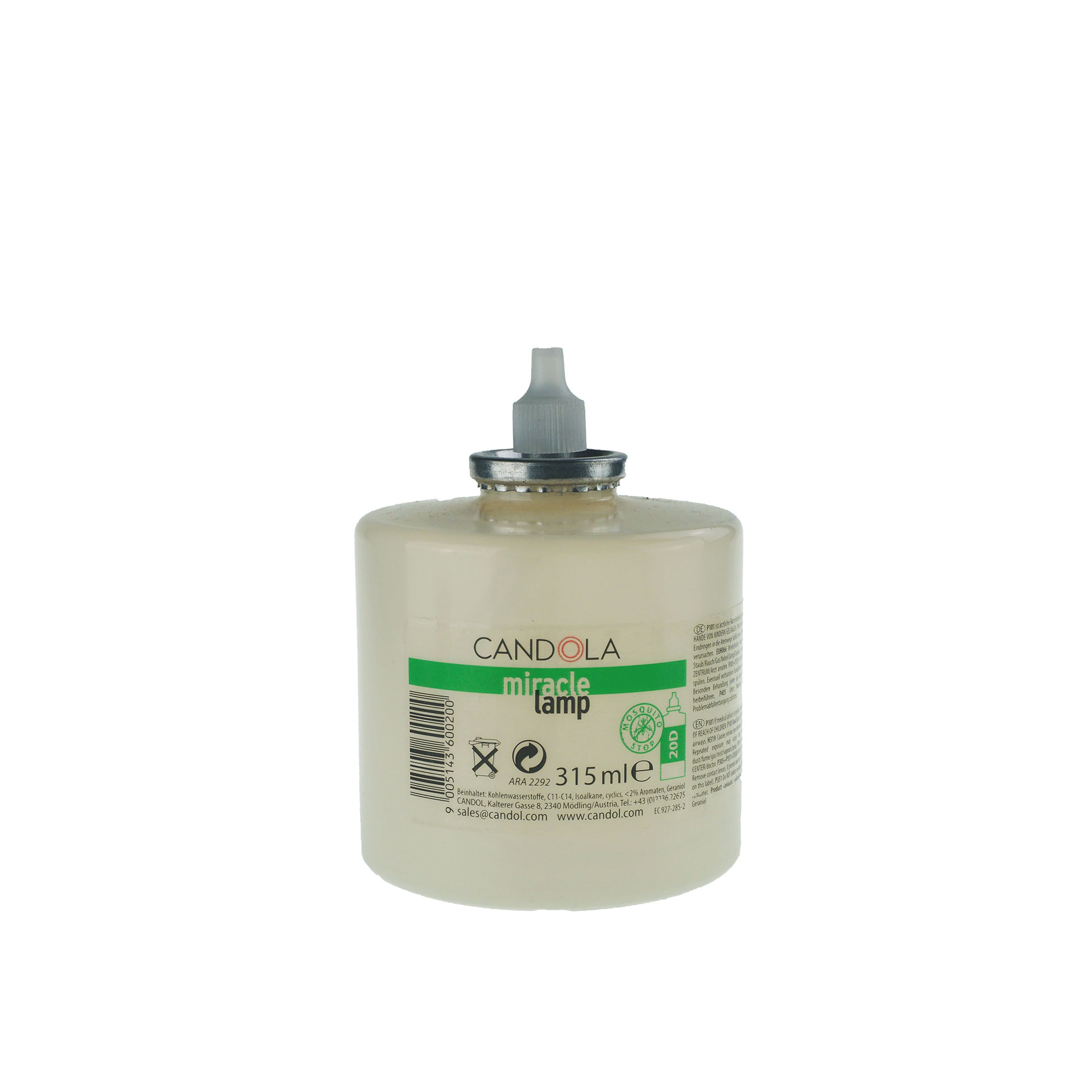 Candola Austauschflasche MOSQUITO STOP 20DMS 220 ml Brenndauer bis 105h -6 Stück
