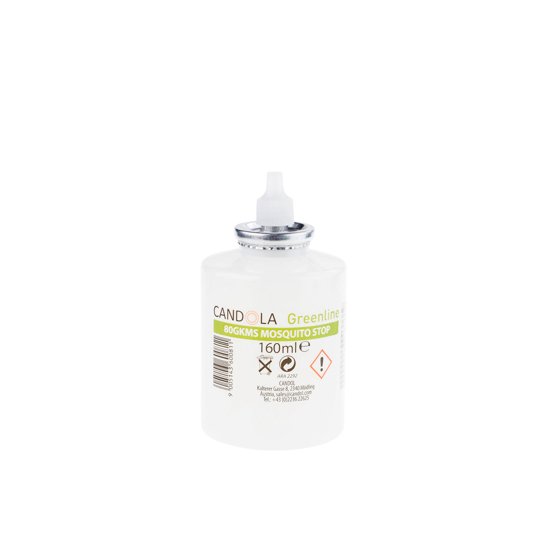 Candola Austauschflasche Greenline Mosquito Stop 160 ml Brenndauer bis 43h