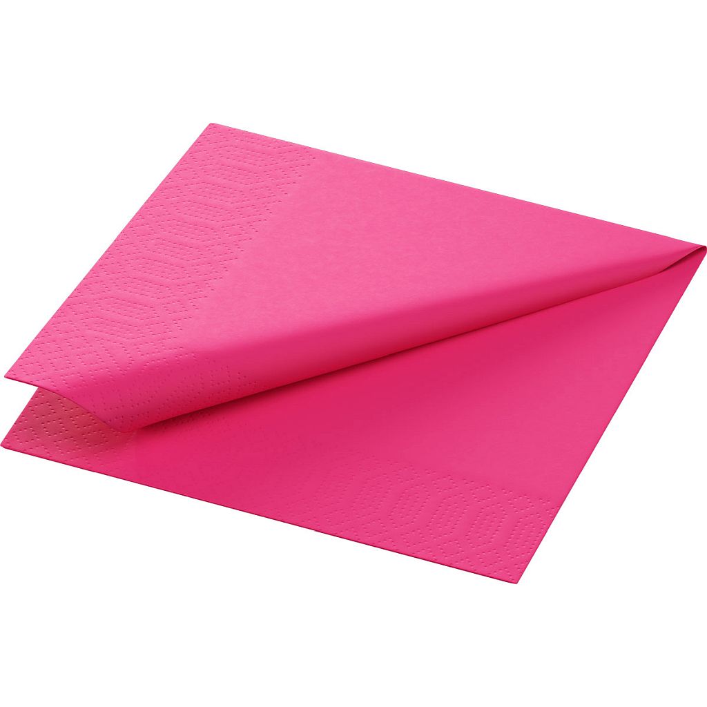 DUNI Zelltuchservietten 24 x 24 cm 1/4 Falz Fuchsia 3-lagig (168408)