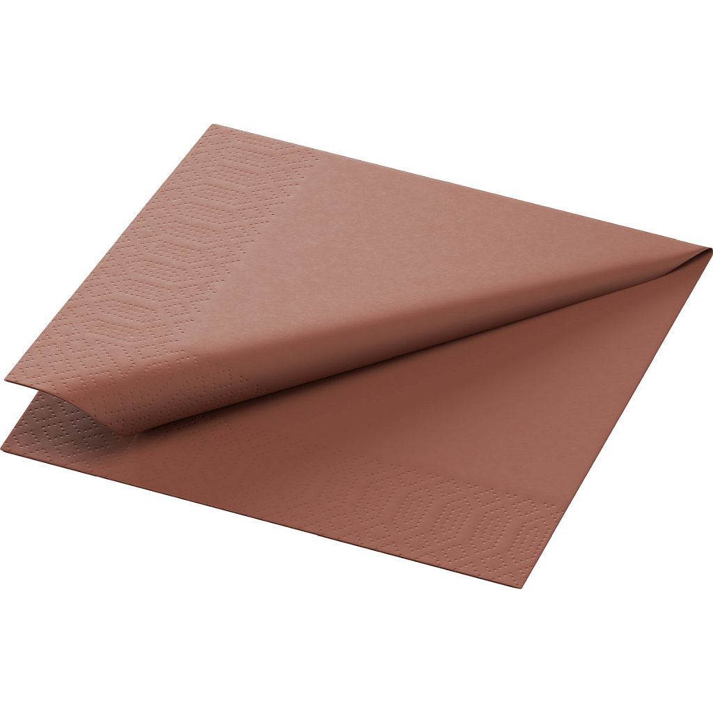 DUNI Zelltuchservietten 24 x 24 cm 1/4 Falz Chestnut 3-lagig (174030)