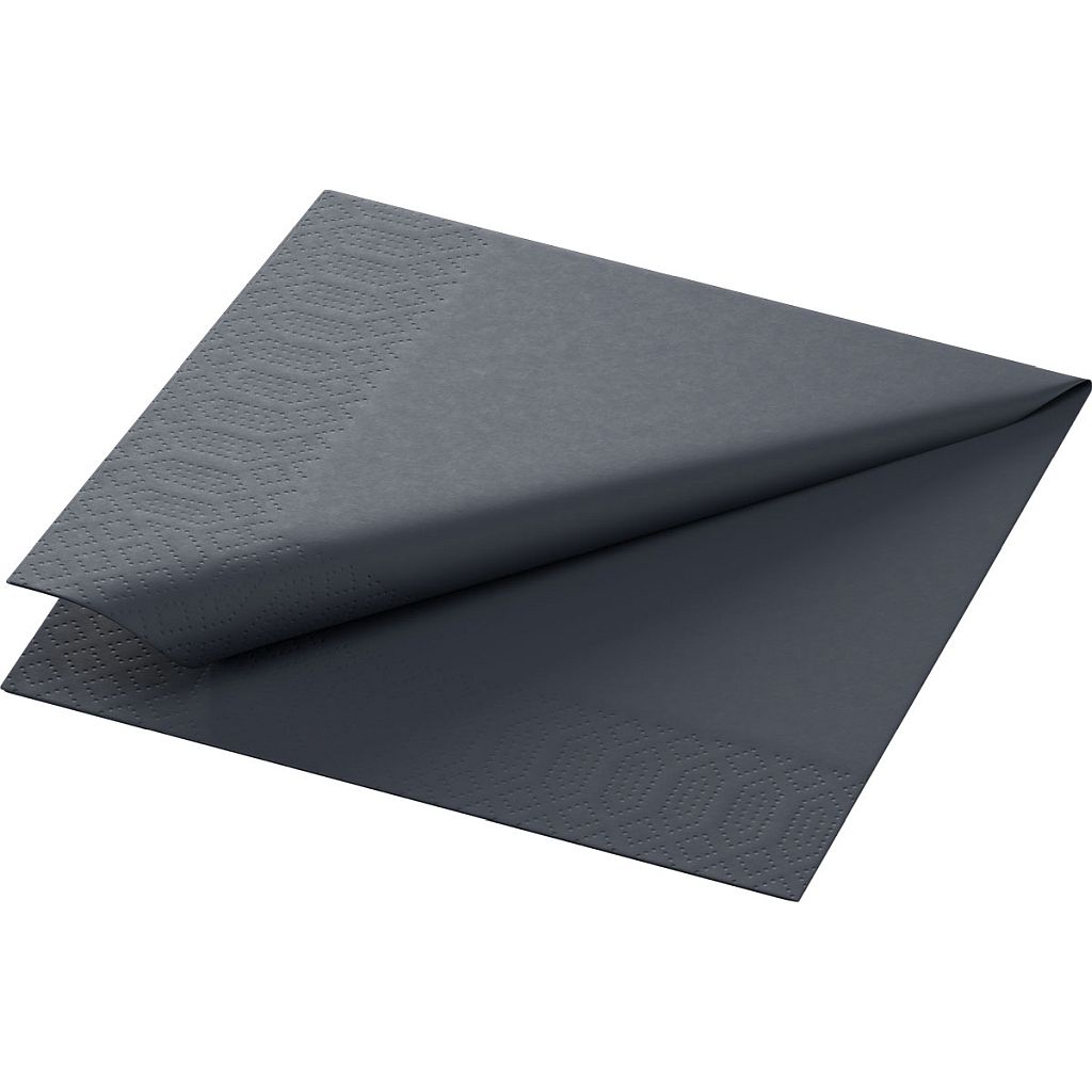 DUNI Zelltuchservietten 24 x 24 cm 1/4 Falz Schwarz 3-lagig (168399)