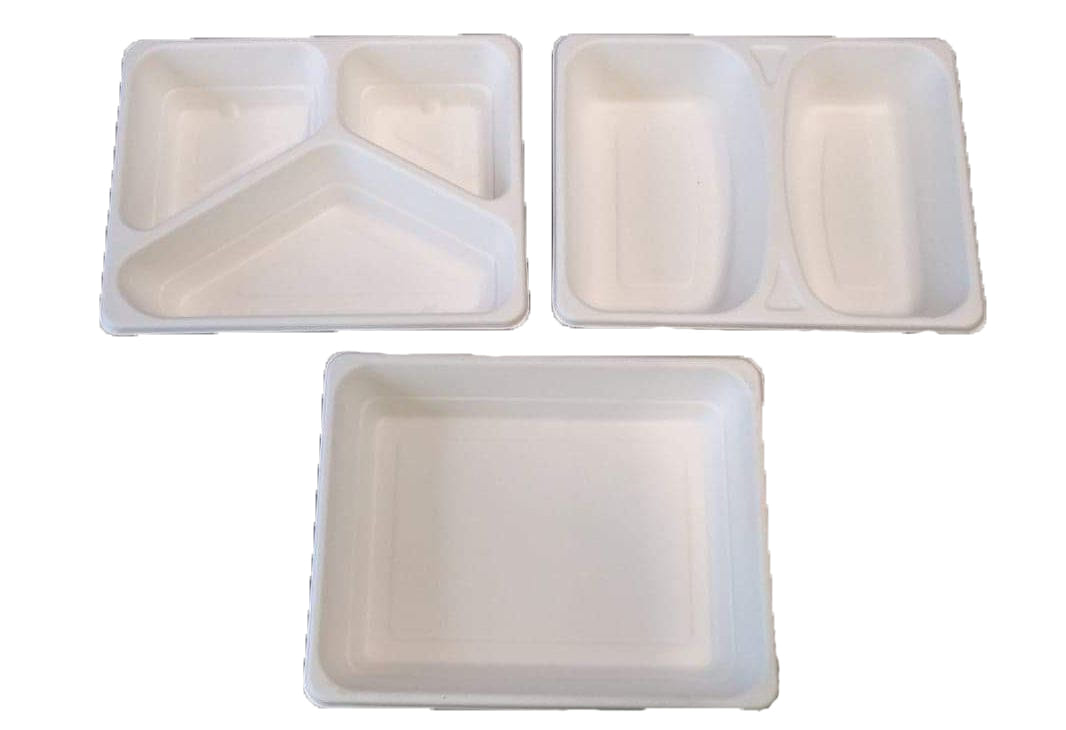 Siegelschale aus Bagasse - 2-geteilt - 227x178x45mm