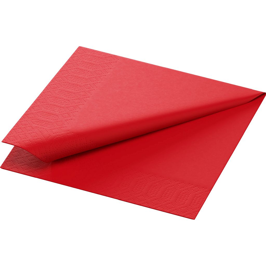 DUNI Zelltuchservietten 24 x 24 cm 1/4 Falz Rot 3-lagig (168414)