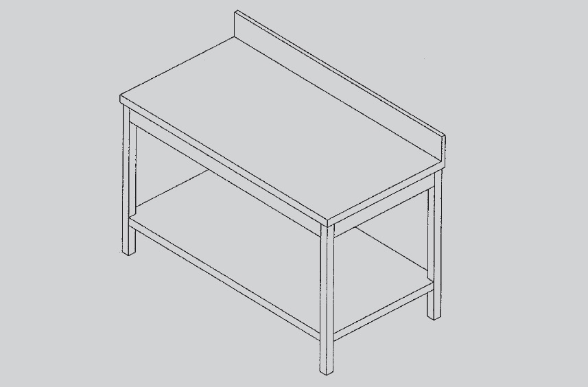 Arbeitstisch mit Grundboden und Aufkantung 1000 x 700 x 880 / 900 mm