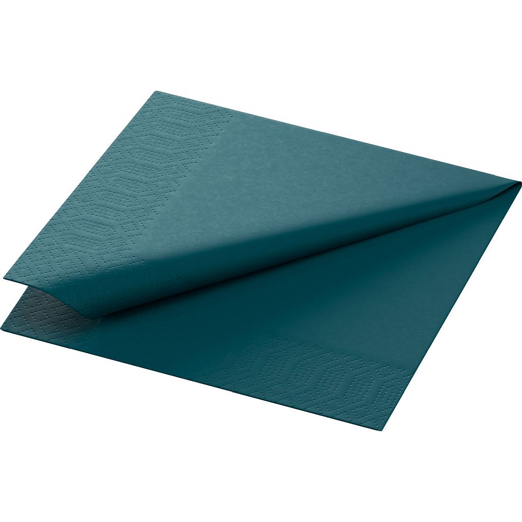 DUNI Zelltuchservietten 24 x 24 cm 1/4 Falz Ocean Teal 3-lagig (186353)