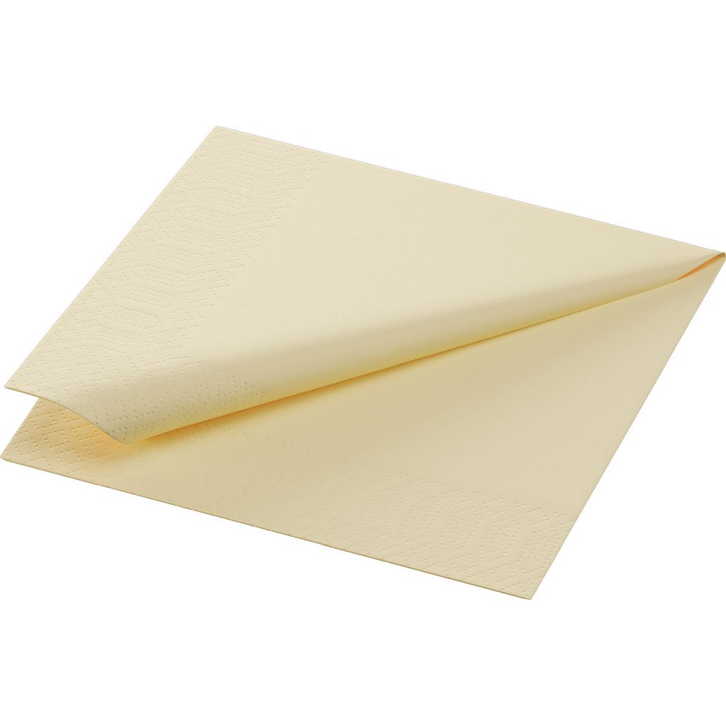 DUNI Zelltuchservietten 24 x 24 cm 1/4 Falz Cream 3-lagig (168419)