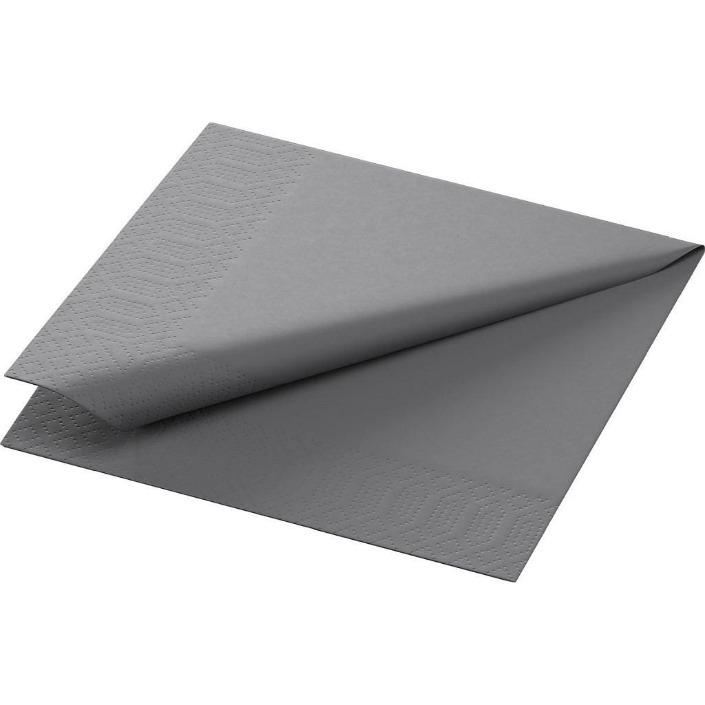 DUNI Zelltuchservietten 24 x 24 cm 1/4 Falz Granite Grey 3-lagig (168402)