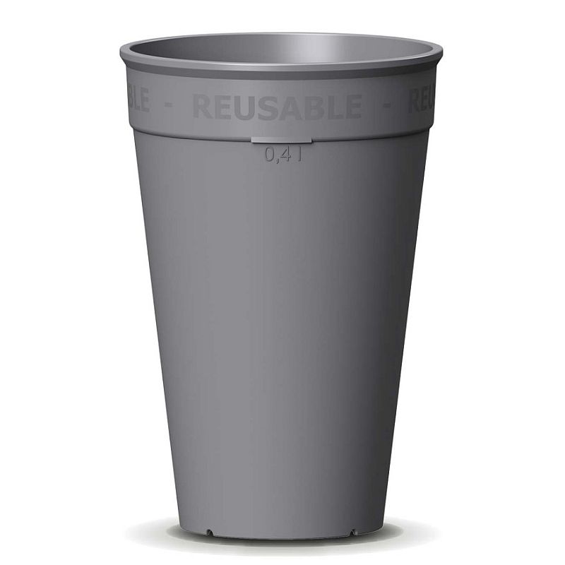 126x Coffee to go Mehrwegbecher ÖkoCup grau 0,4 l