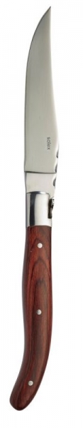 12 Stück - Solex BBQ Steakmesser mit dunklem Pakka-Holzgriff