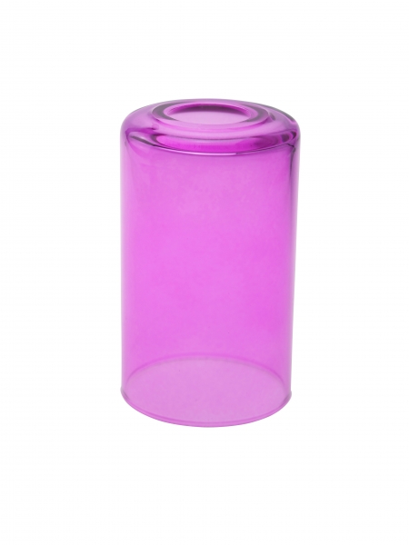 Candola Glaszylinder klar gekürzt, pink (Type: V) - 6 Stück
