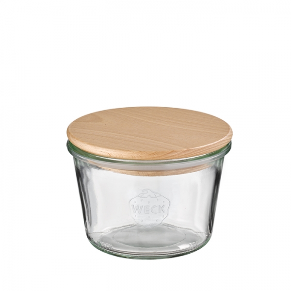 APS Weck-Gläser mit Holz Deckel 370 ml, 2er Set