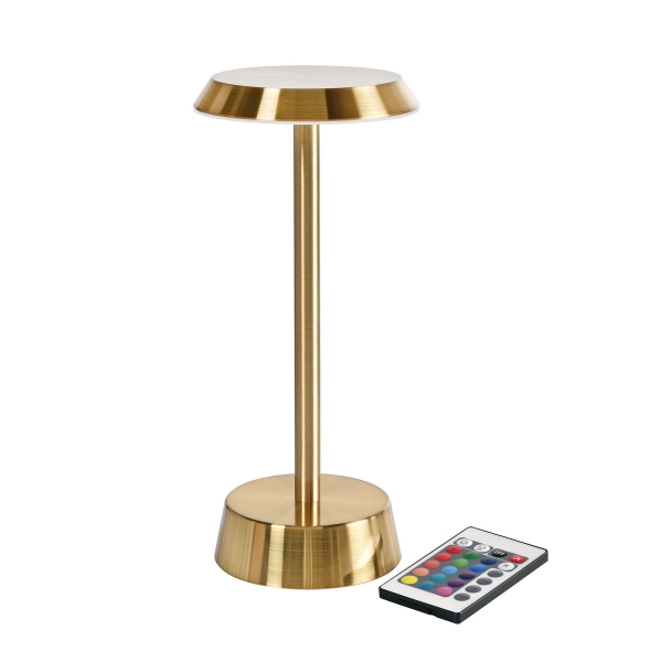 6x DUNI LED Lampe kabellos Ø 11,9 cm Höhe: 26,3 cm "Nour" Brass