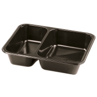 Menüschalen PP 2-geteilt 225 x 175 x 45 mm schwarz ca. 1250ml (500ml+750ml) Menüschalen PP 2-geteilt 225 x 175 x 45 mm schwarz ca. 1250ml (500ml+750ml)
