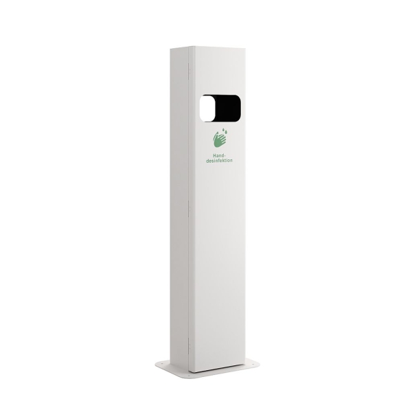 Desinfektionsmittelspender mit Sensor, Höhe: 1300 mm, Volumen: 5 Liter, weiß