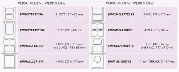 Siegelgerät für Siegelmenüschalen aus PP, PET, Bagasse und Kraftpapier