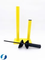 Abrollgerät für Paletten-Stretchfolie gelb Abrollgerät für Paletten-Stretchfolie gelb