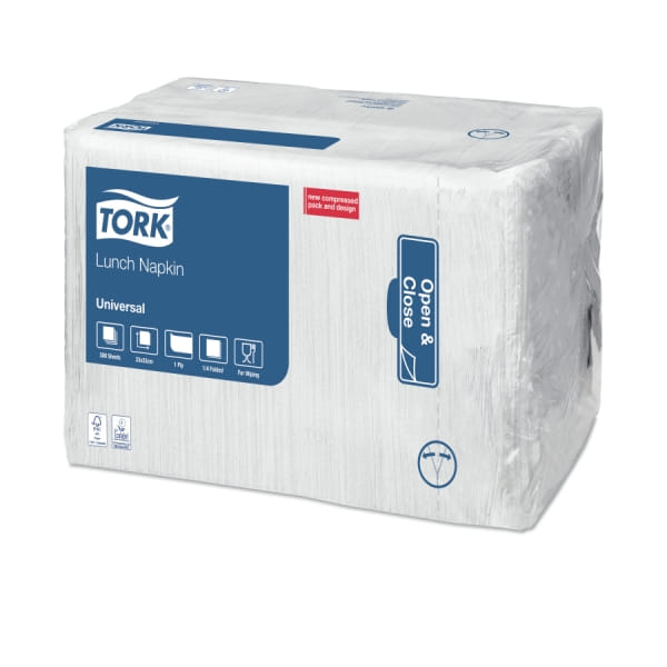 TORK Papierservietten 33 x 33 cm 1-lagig 1/4 F weiß (509300)