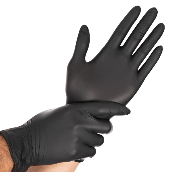 Nitril Handschuhe puderfrei L schwarz