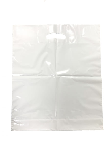 DKT Polytragetaschen mit Griffloch 38 x 45 + 5 cm weiß