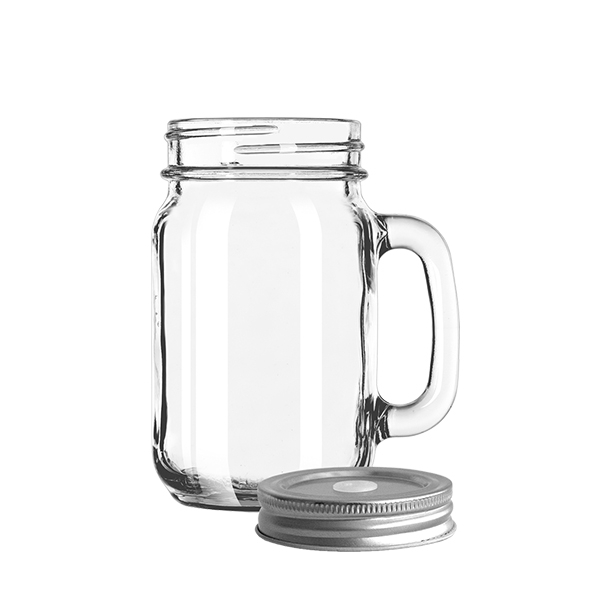 12x Drinking Jar mit Deckel 473 ml 2doz H. 13,5 cm Ø 10,7 cm
