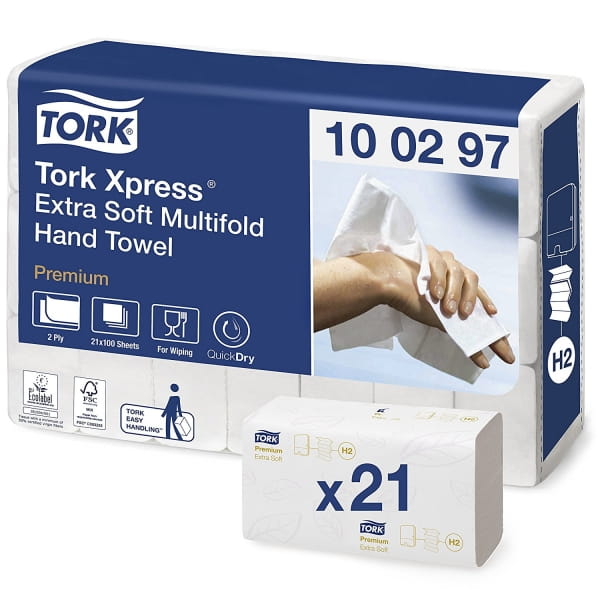 TORK Papierhandtücher IF TP 2-lag. 21 x 34 cm hochweiss H2 (100297)