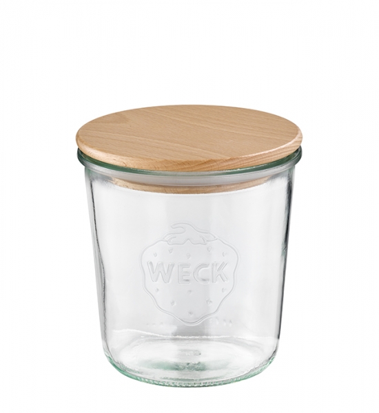 APS Weck-Gläser mit Holz Deckel 580 ml, 2er Set