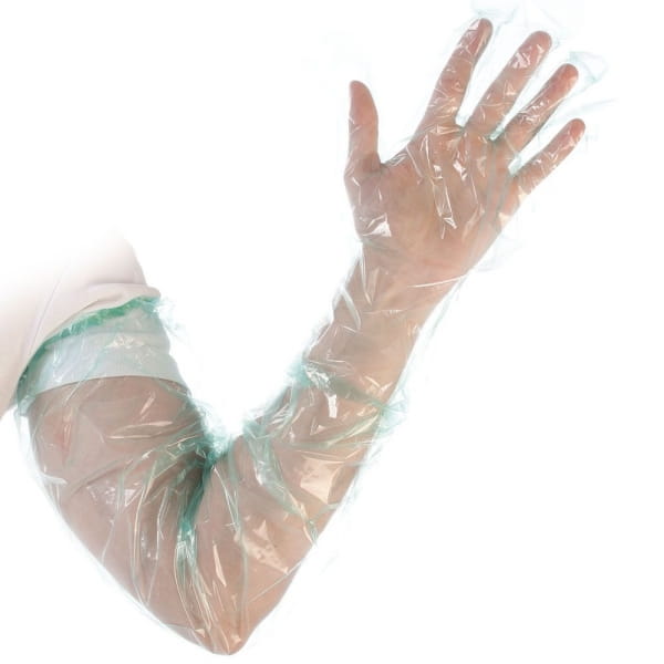 Schulterlangerhandschuh lebensmittelecht grünlich transparent 50