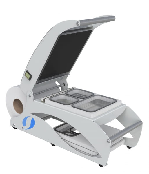 Siegelgerät für Siegelmenüschalen aus PP, PET, Bagasse und Kraftpapier