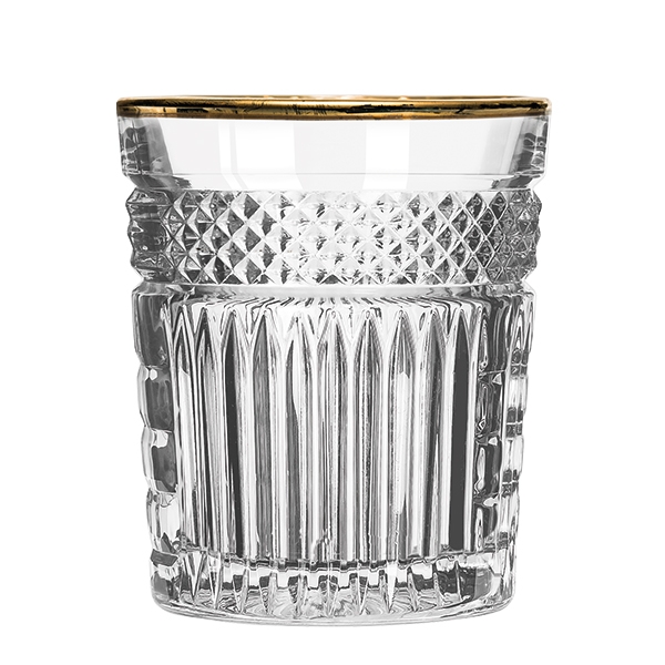 12x Radiant Double Old Fashioned Glas mit Goldrand 355 ml 1doz H. 10,7 cm Ø 8,9 cm